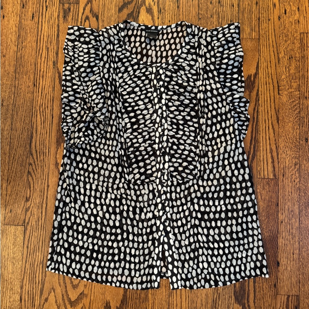Club Monaco Black and White Patterned Top